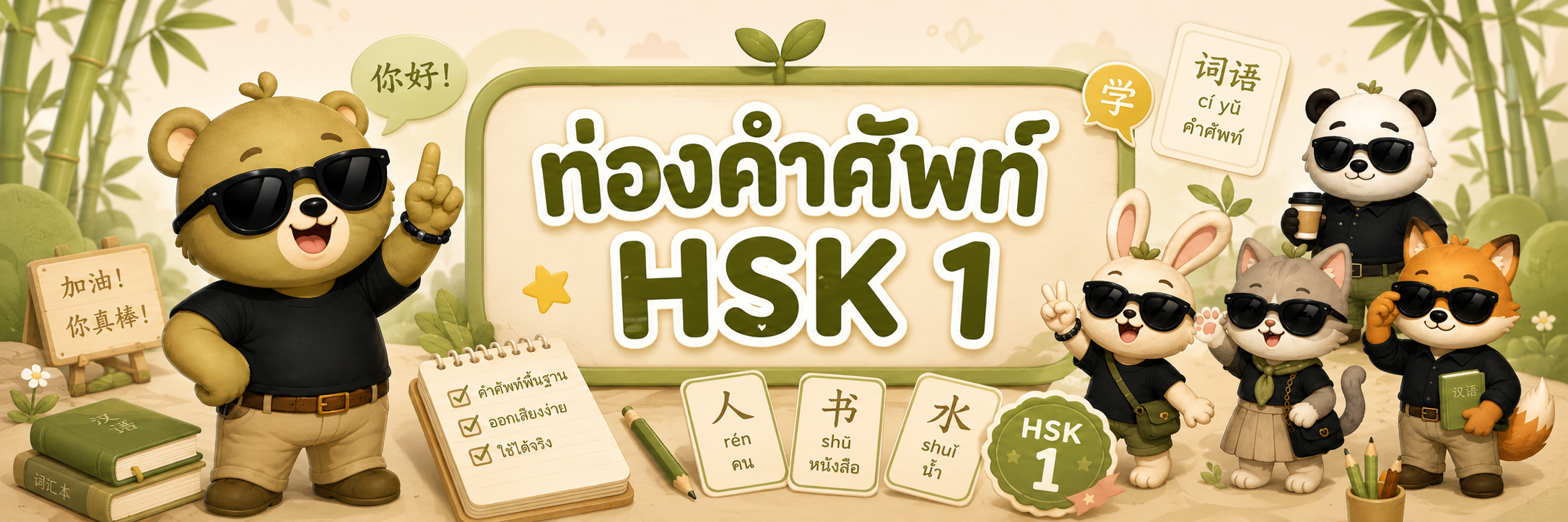 ท่องคำศัพท์ HSK 1